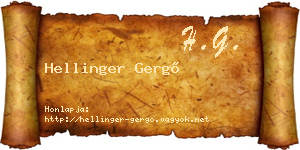 Hellinger Gergő névjegykártya